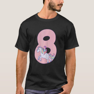 Pferd Geburtstag 8 Jahre Altes Mädchen 8. Geburtst T-Shirt