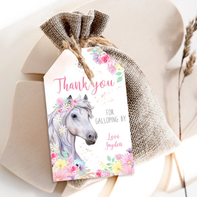 Pferd Geburtstagsbegüterungstags Geschenkanhänger (Von Creator hochgeladen)