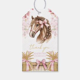 Pferd Geschenk-Anhänger – Rosa Rosa Personalisiert Geschenkanhänger