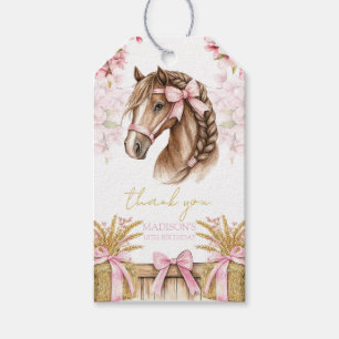 Pferd Geschenkkarte – Rosa Personalisiert Geschenkanhänger