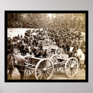 Pferd Gezeichnet Cannons bei Fair Oaks, VA 1862 Poster