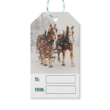 Pferd Gezeichnet Sleigh Weihnachtslandschaft