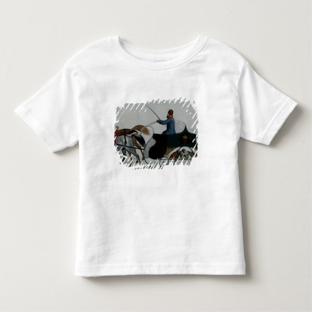 Pferd gezeichneter Sleigh Kleinkind T-shirt (Vorderseite)