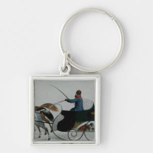 Pferd gezeichneter Sleigh Schlüsselanhänger