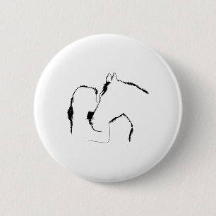 Pferd- Girl Kissing Horse Lover Gabe Reiten Button