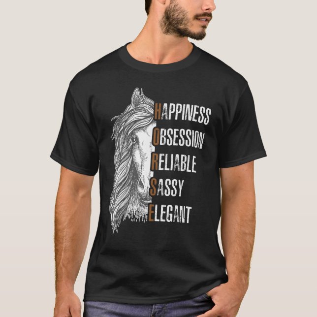 Pferd Glück Pferd T-Shirt (Vorderseite)