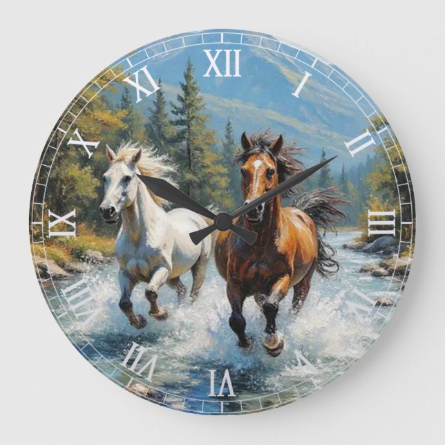 Pferd Große Wanduhr (Vorderseite)