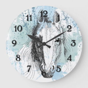 Pferd Große Wanduhr
