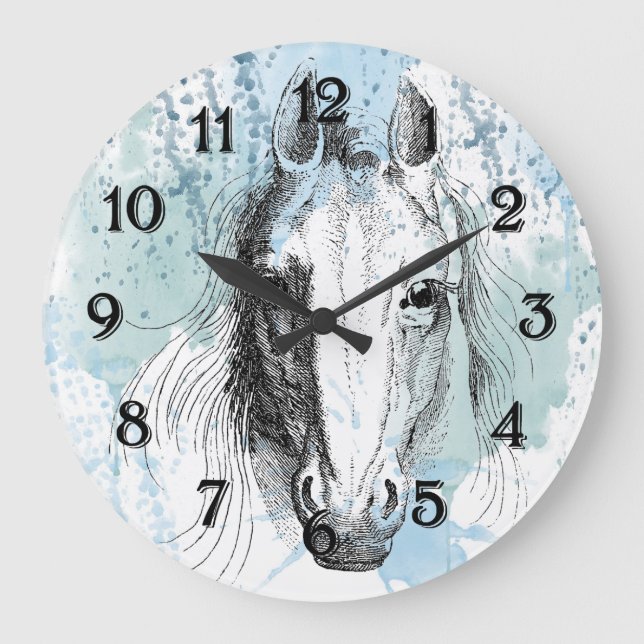 Pferd Große Wanduhr (Vorderseite)