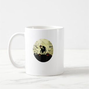 Pferd Halloween Kopf-Reiter Kürbis und Mond Kaffeetasse