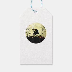 Pferd Halloween kopfloser Reiter Kürbis und Mond Geschenkanhänger