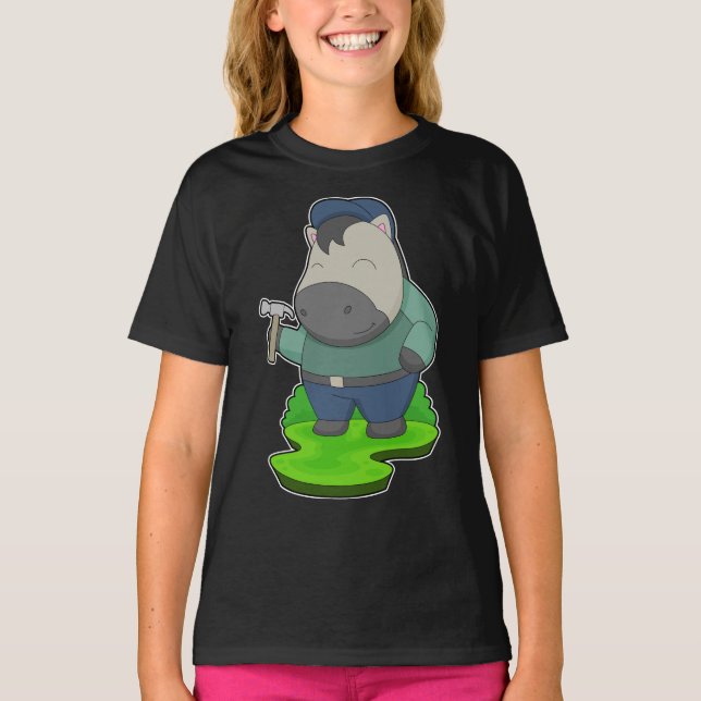 Pferd Handwerker Hammer T-Shirt (Vorderseite)