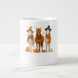 Pferd Herbst | Western Autumn Pferd mit Blättern | Jumbo-Tasse