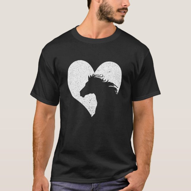 Pferd Herz Grafikdesign T-Shirt (Vorderseite)