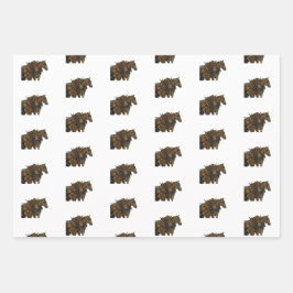 Pferd Hufeisen Scheune Geschenkpapier Set