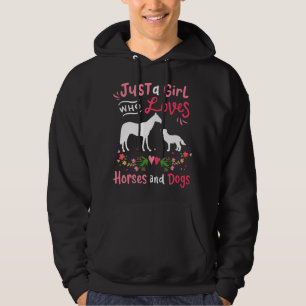 Pferd Hund Nur Ein Mädchen Das Pferde Und Hunde Li Hoodie