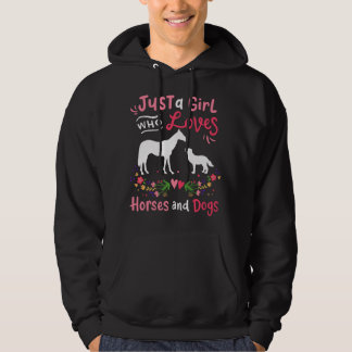 Pferd Hund Nur Ein Mädchen Das Pferde Und Hunde Li Hoodie