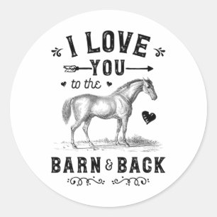 Pferd ich Liebe Sie zum Stall und zurück Mädchen H Runder Aufkleber
