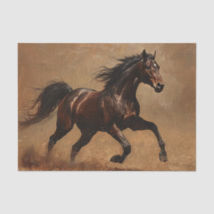Pferd im Galopp Ölmalerei Decoupage Seidenpapier