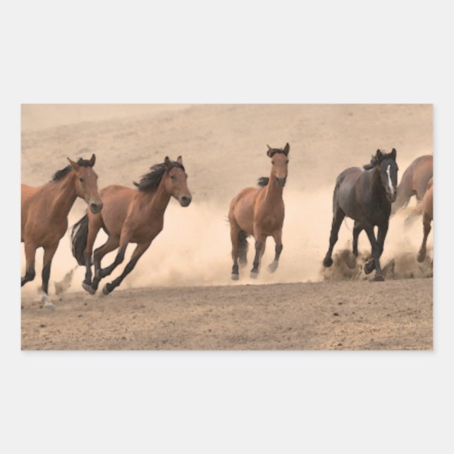 Pferd im Herbst II Rechteckiger Aufkleber (Vorderseite)