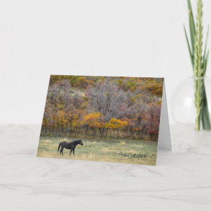 Pferd im Herbst Karte