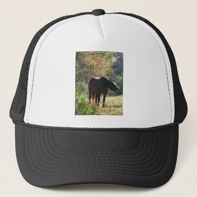 Pferd im Herbst Truckerkappe (Vorderseite)