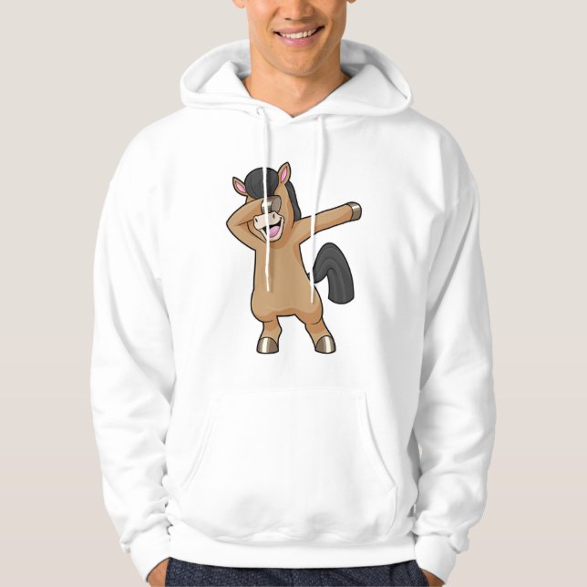 Pferd im Hip Hop Dance Dab Hoodie (Vorderseite)