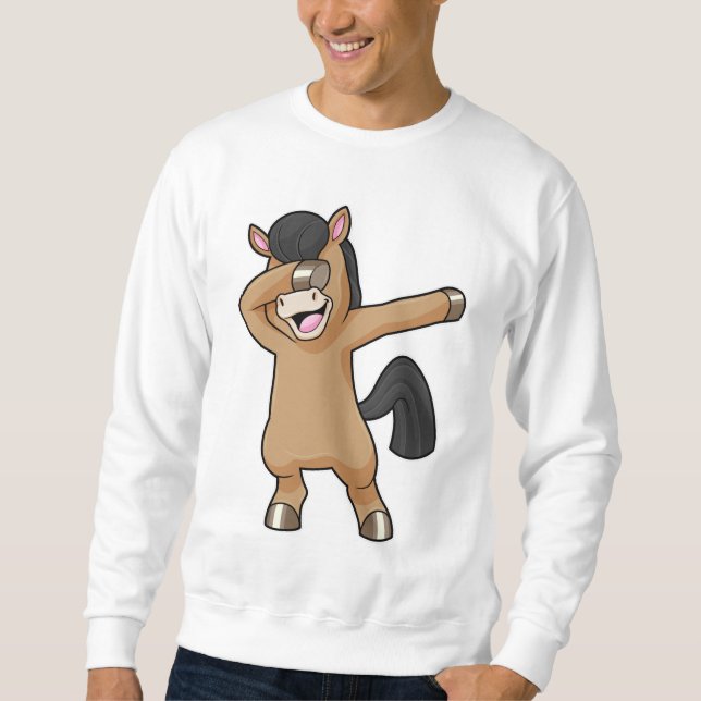 Pferd im Hip Hop Dance Dab Sweatshirt (Vorderseite)