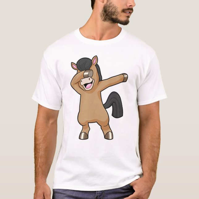 Pferd im Hip Hop Dance Dab T-Shirt (Vorderseite)