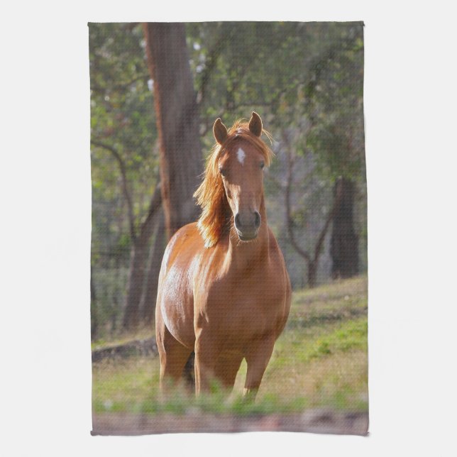 Pferd im Holz Handtuch (Vertikal)
