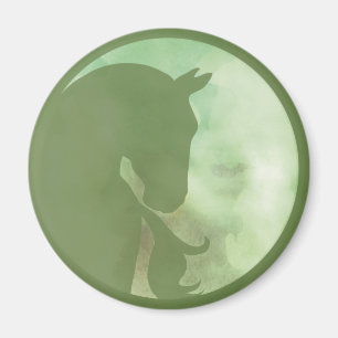Pferd im Kreis - Grünes Magnet