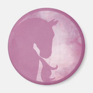 Pferd im Kreis - rosa Magnet