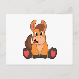 Pferd im Sitzen Postkarte