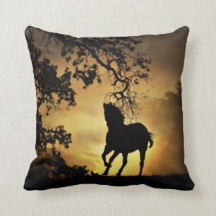 Pferd im Sonnenuntergang Dekor Kissen