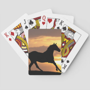 Pferd im Sonnenuntergang Spielkarten