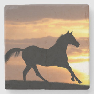 Pferd im Sonnenuntergang Steinuntersetzer