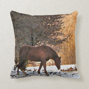 Pferd im Winter Kissen