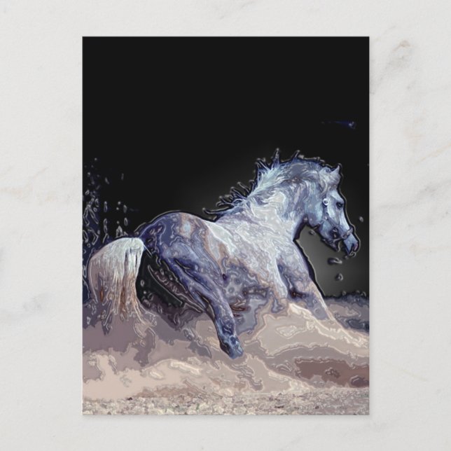 Pferd in Aktion Postkarte (Vorderseite)