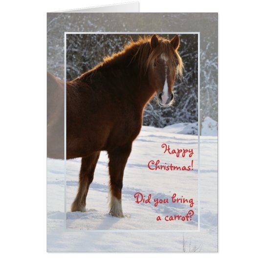 Pferd in der Schnee Weihnachtskarte Karte
