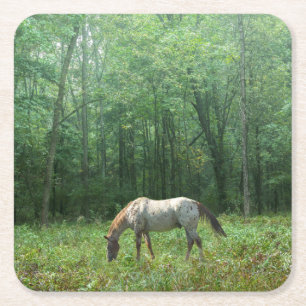 Pferd in der Wiese Rechteckiger Pappuntersetzer