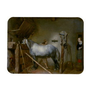 Pferd in einem Stall, c.1652-54 (Öl auf Platte) Magnet