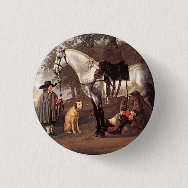 Pferd in einer Landschaft Aelbert Cuyp Button (Vorderseite)