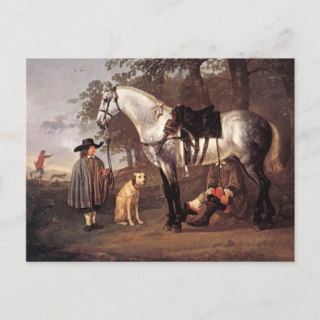 Pferd in einer Landschaft Aelbert Cuyp Postkarte (Vorderseite)