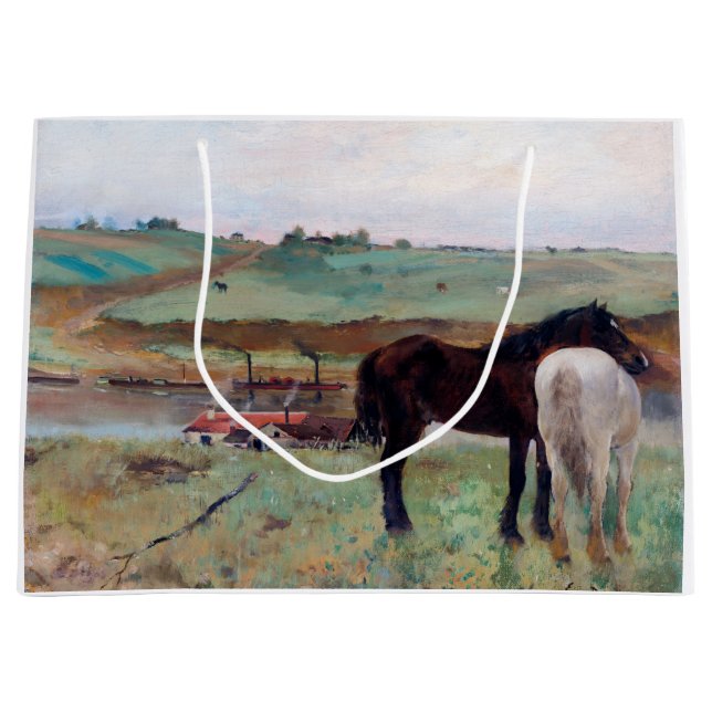 Pferd in einer Wiese, Edgar Degas Große Geschenktüte (Vorderseite)