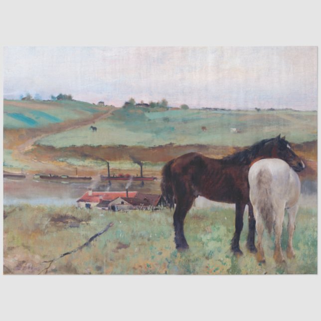 Pferd in einer Wiese, Edgar Degas Seidenpapier (Vorderseite)