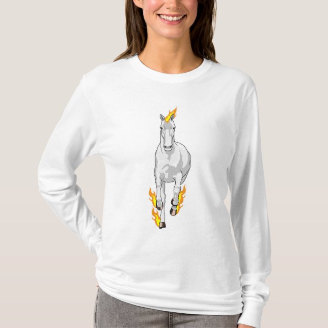 Pferd in Flammen T-Shirt (Vorderseite)
