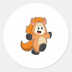 Pferd in Kostüm Runder Aufkleber