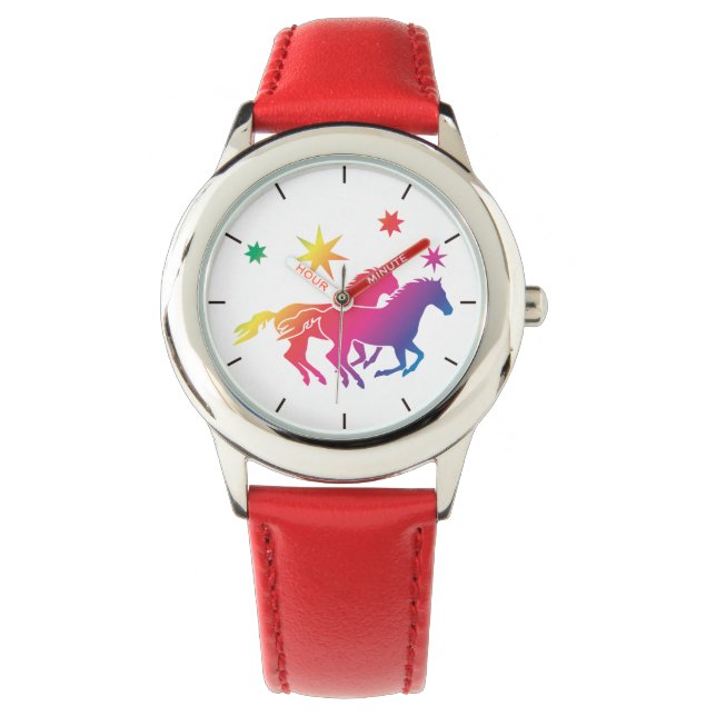 Pferd in Liebe Armbanduhr (Vorderseite)