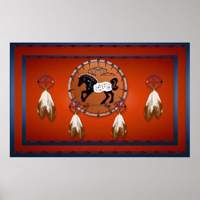 Pferd in Pfeilen Posters Poster (Vorne)