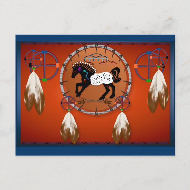 Pferd in Pfeilen Postkarte (Vorderseite)